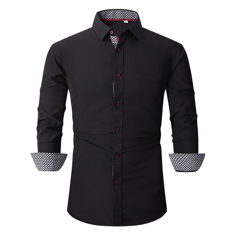 Men's Long Sleeve Dress Shirt Solid Slim Fit Casual Business Formal Button Up Shirts