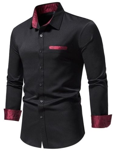 Men's Casual Dress Shirt Button Down Long-Sleeve Shirt