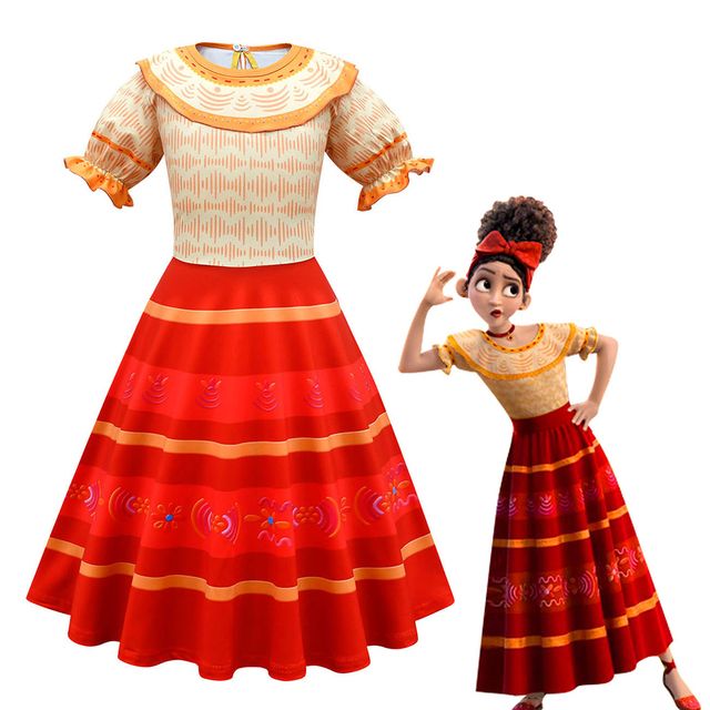 Disney Encanto Costume Princess Dress Suit Charm for Girls Cosplay Isabela Mirabel Carnival Halloween Birthday Party Clothes