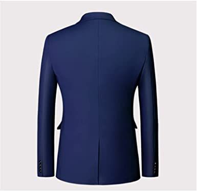 Men's Solid Color Casual Blazers Slim Fit Suit Collar Single Row Two Button Suit Jackets Groom Dress