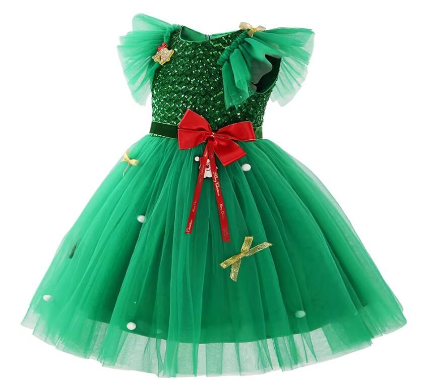 Girls Xmas Clothes Cosplay Costume,Christmas Tree Dresses