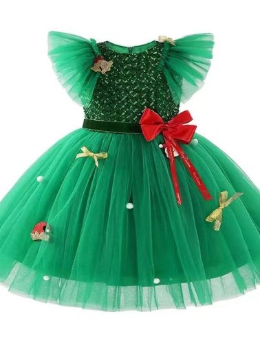 Girls Xmas Clothes Cosplay Costume,Christmas Tree Dresses