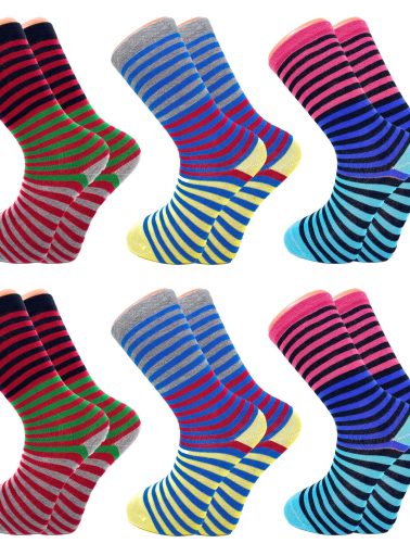 Colorful Funny Socks Novelty Crazy Cotton Crew Dress Socks 6 Pairs