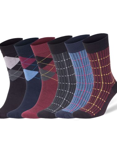 Luxury Bamboo Dress Socks for Men 6 Pairs Business Trouser Socks Shoe Size 8 to 11.5